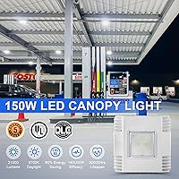 Vista 2 de Luz LED de gasolinera de 150 W, 21000 lm 5700 K, luz de techo de montaje en superficie (equivalente a 600 W HID/HPS), iluminación de garaje