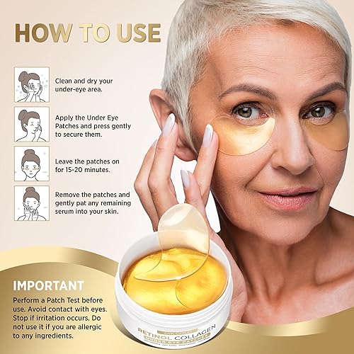 Miniatura 4 de VELAMO ADVANCED Parches para debajo de los ojos Máscara debajo de los ojos de oro de 24 quilates para hinchazón - Parches de retinol Patchology para