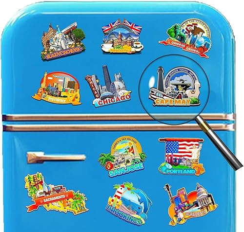 Miniatura 4 de Cape May New Jersey - Imán de nevera de madera 3D, monumentos de viaje, coleccionables, recuerdos, decoración hecha a mano -2903