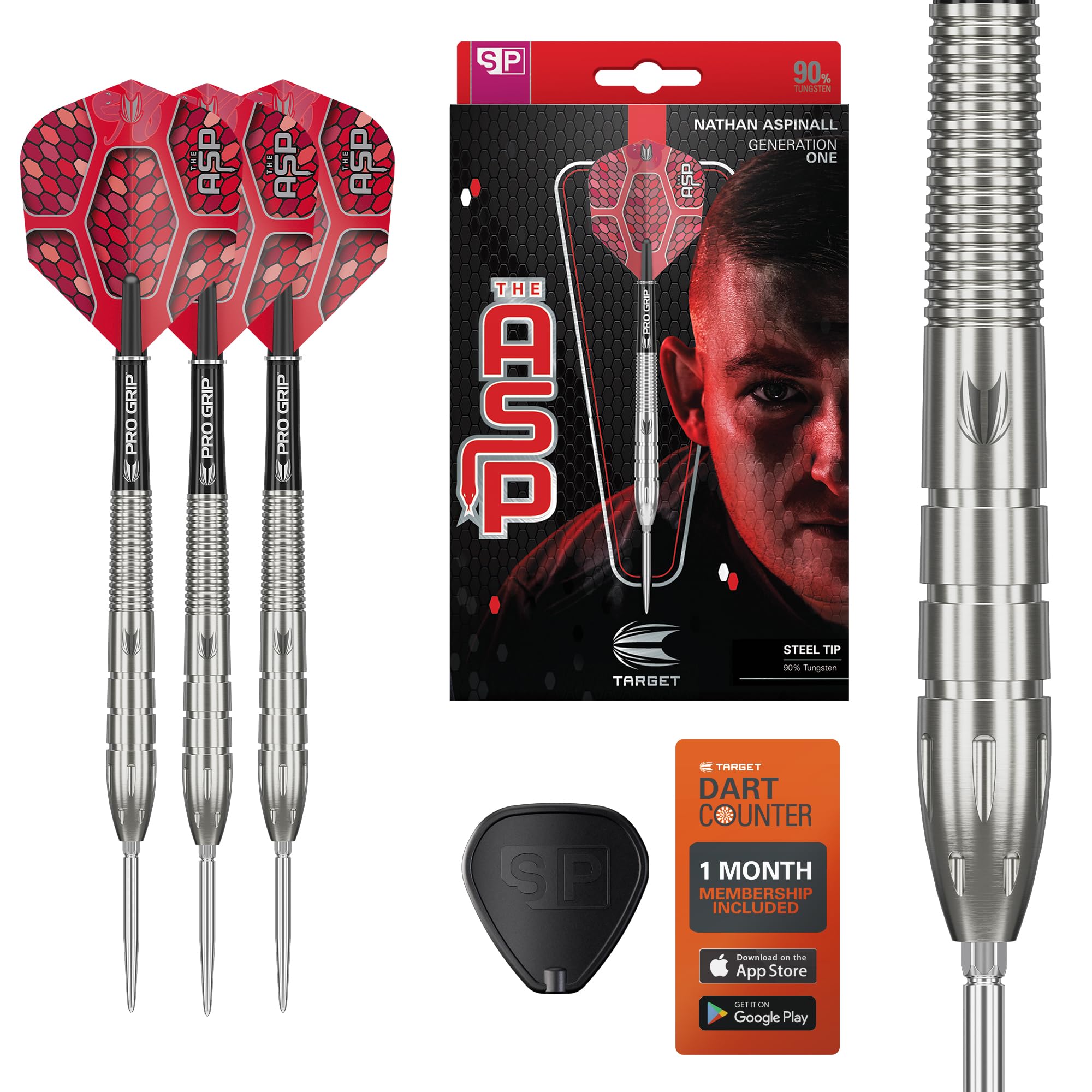 Target Darts Nathan Aspinall Generation 1 Steel Tip Darts, 90