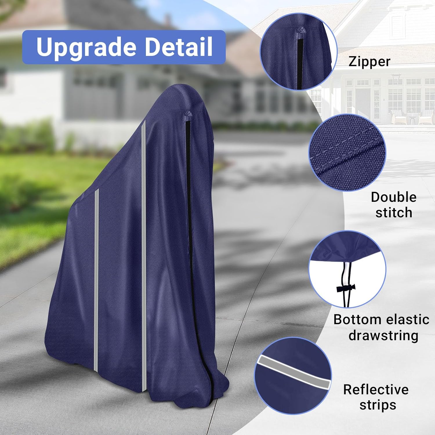 Vertical Bike Rack Cover for Garage - Waterproof Freestanding Bike Storage Rack Cover for Indoor Outdoor , Tear Proof Weatherproof Protection Against Rain, Snow, Dust (Storage Rack Not Included)