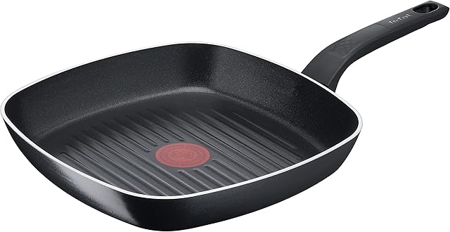 Tefal B55540 Easy Cook and Clean Grill Pan 26 x 26 cm | Non-Stick Coating | Safe | Thermal Signal | Stable Base | Ideal Shape | Healthy Cooking | Black
