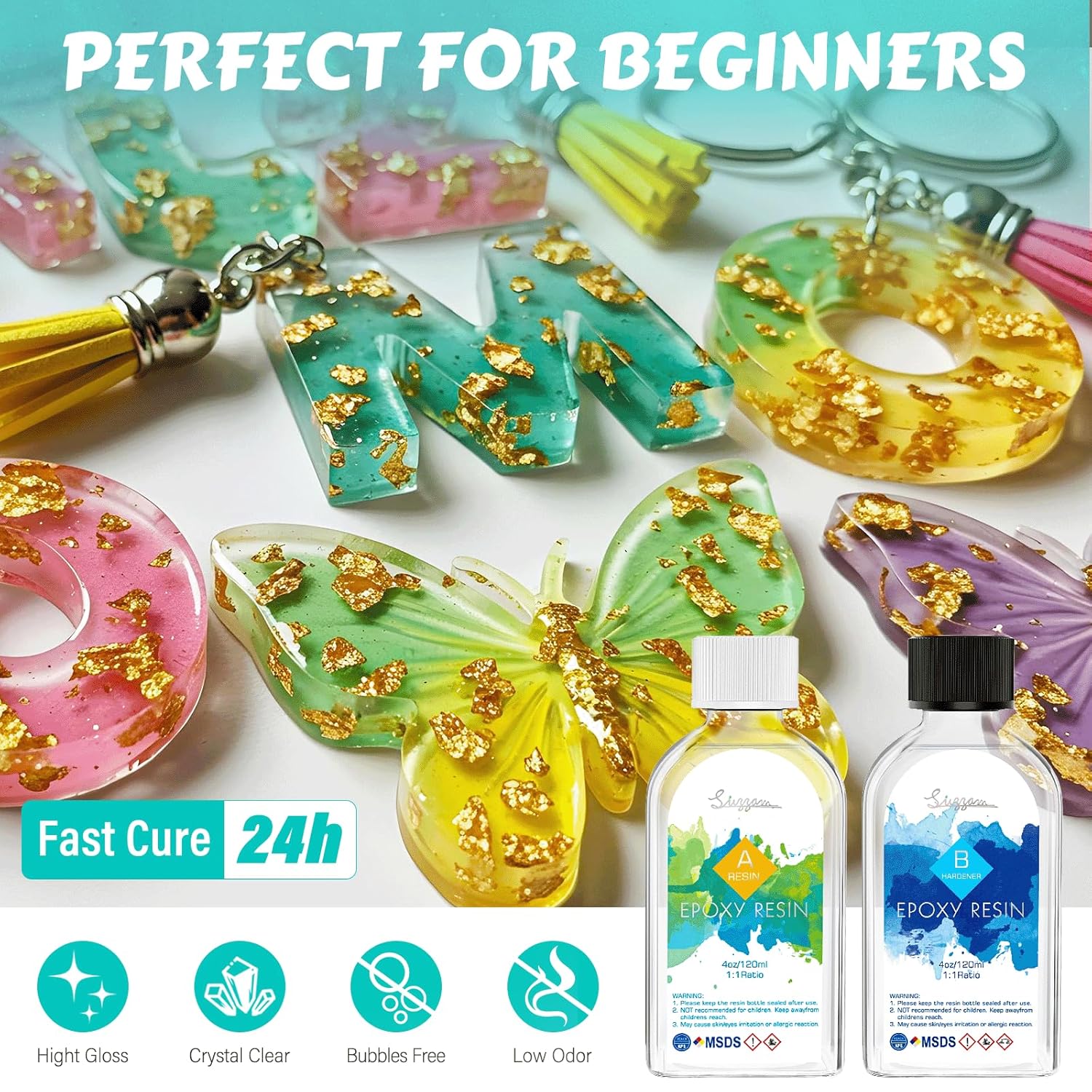 8OZ Epoxy Resin Jewelry Making Kit - No Yellowing, No Bubbles, Easy Mix 1:1, Crystal Clear Resin Kit with Silicone Mold & Resin Supplies for DIY Craft Jewelry - Image 2