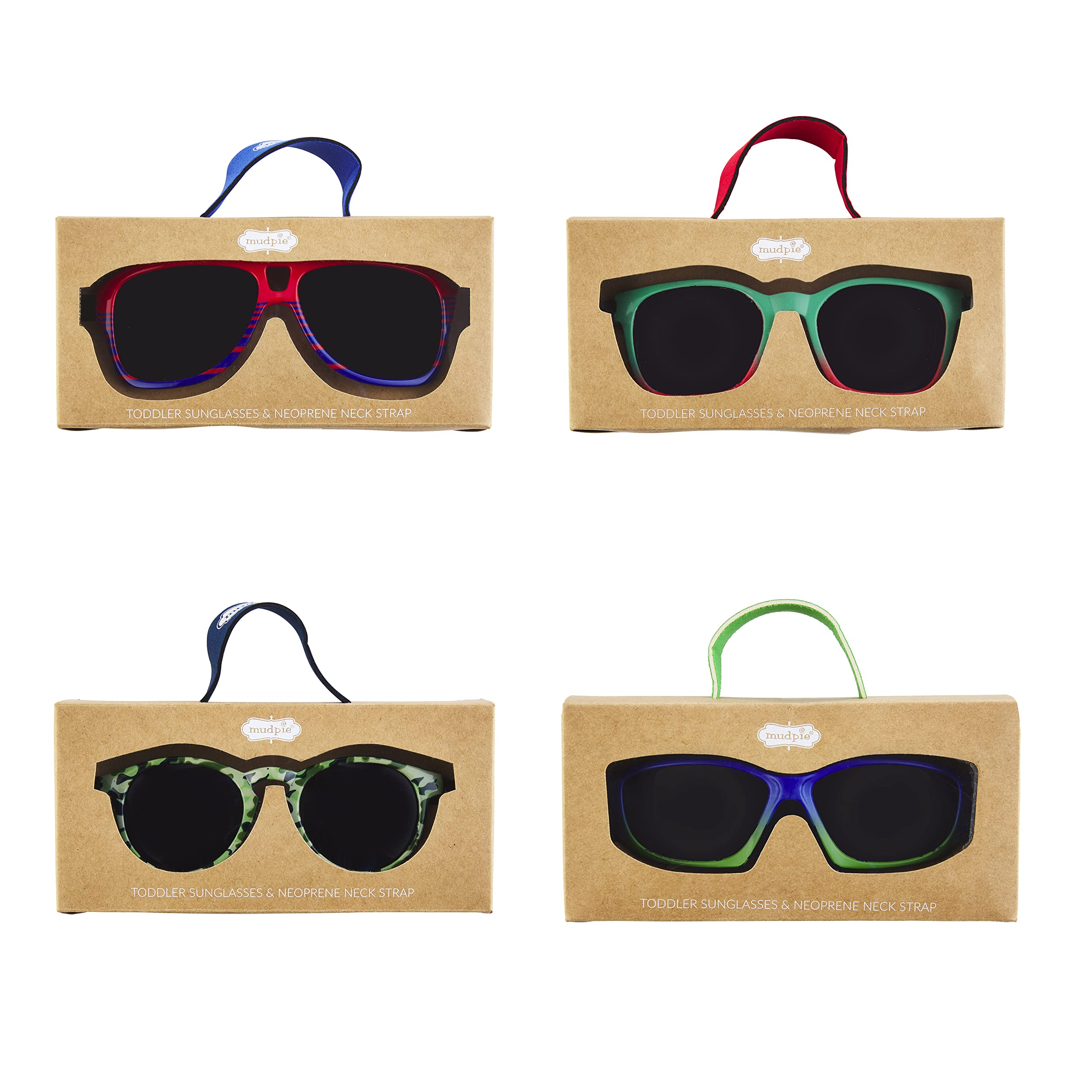 Mud Pie Glam - Juego de lentes de sol y correa para niño pequeño