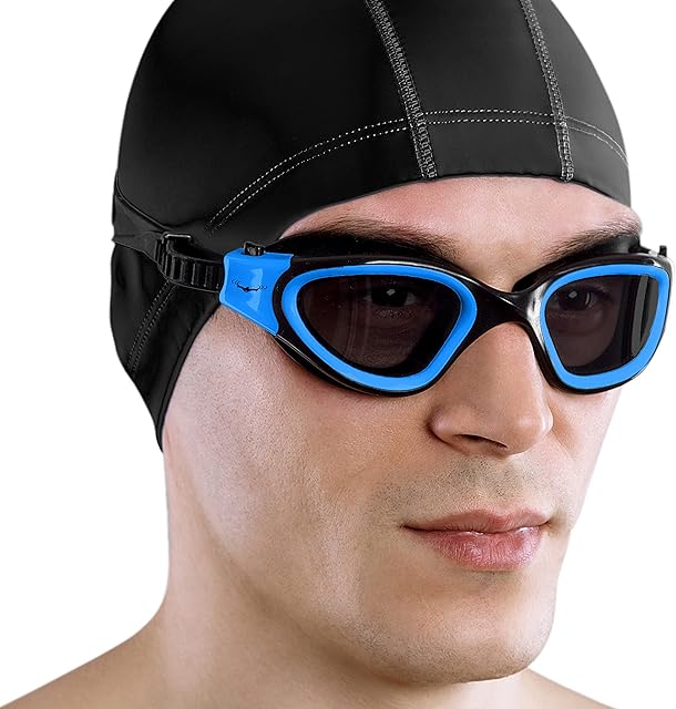 AqtivAqua DX Okulary Pływackie o Szerokim Polu Widzenia // Trening Pływacki - Woda Otwarta // Indoor - Outdoor