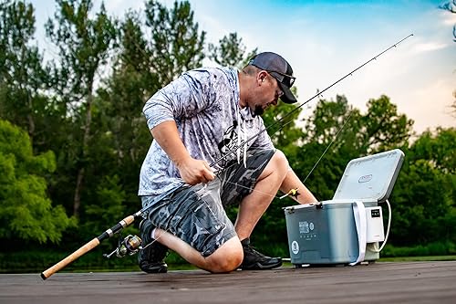 Miniatura 3 de ENGEL Bomba aireadora de cebo vivo recargable por USB de iones de litio ultra silenciosa y burbujeador con clip universal que se adapta a la mayoría