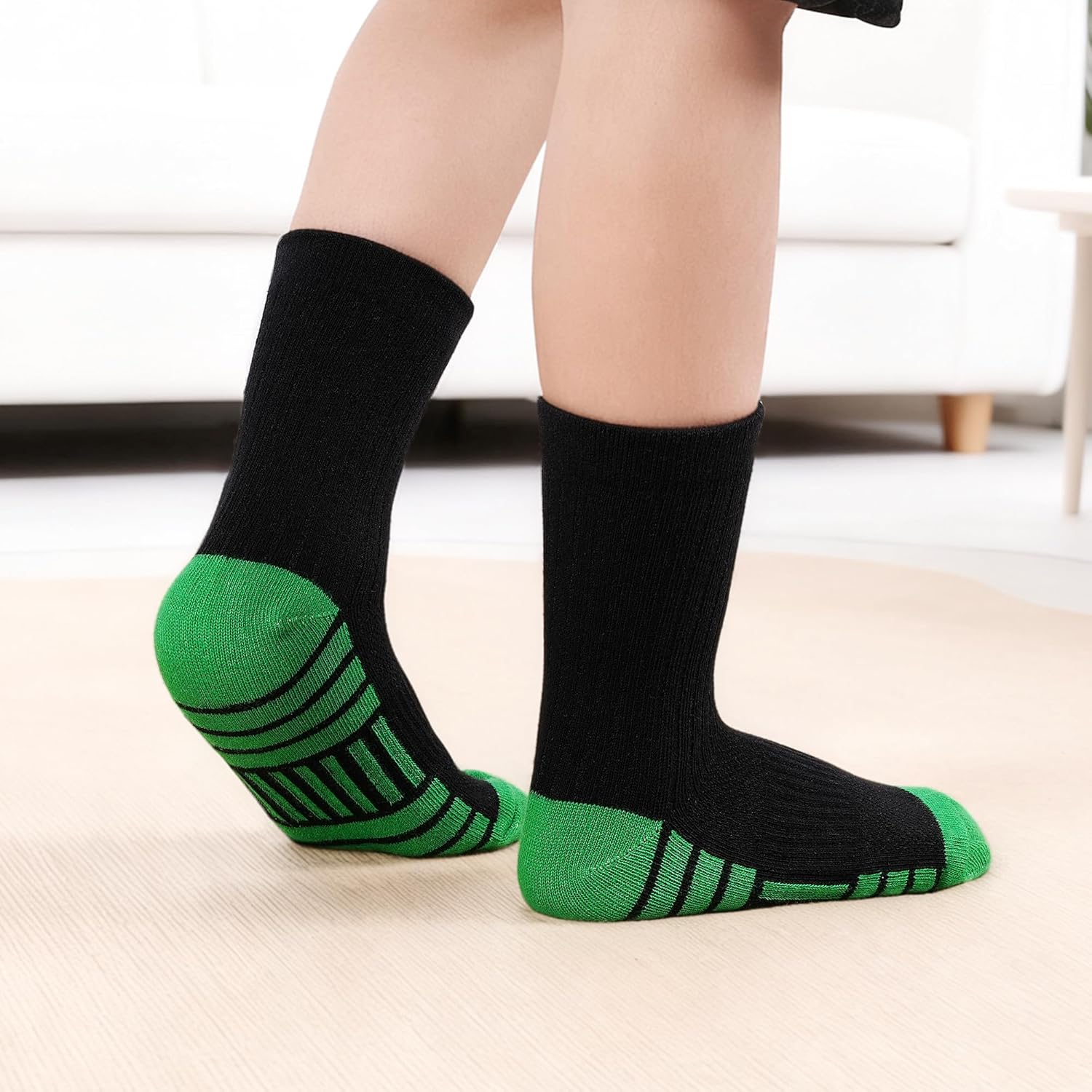 12 Pairs Boys Crew Socks, Kids Athletic Socks for Toddler Boys (1-14 Years) Calf Cotton Sock School Running Sports - Image 2