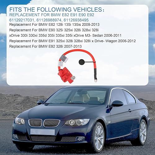 Miniatura 2 de Terminal positivo de la batería del cable de soplado de cable de plomo más poste reemplazo para BMW E90 E91 E92 E82 E84 E88 128i 135i 325i 325xi