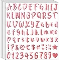 Vista 10 de 810 piezas de 10 hojas de calcomanías autoadhesivas con purpurina, calcomanías de números del alfabeto para buzón, cuaderno, ventana, decoración