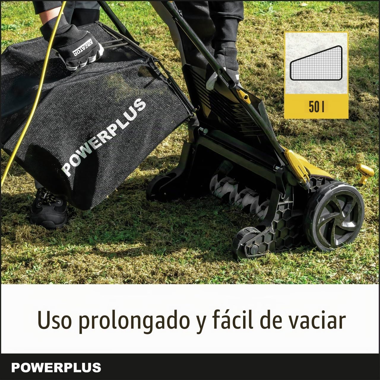 Powerplus Escarificador Eléctrico POWXG7516 - Escarificadores Eléctricos para Césped de 1800W con Ancho de Corte de 360mm - Aireador de Césped para Jardín