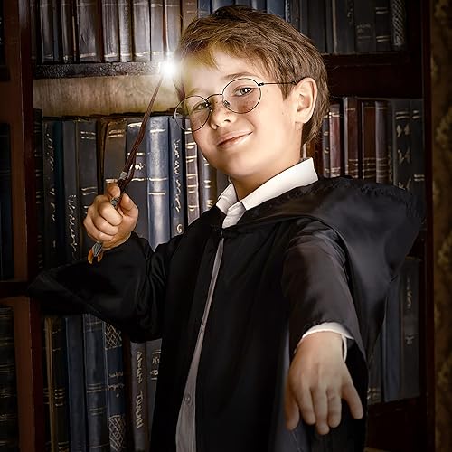 Vista 5 de Cottage Garden - Varita mágica de resina coleccionable, para cosplay hecha a mano de 13.75 pulgadas. Luna Creciente Marrón