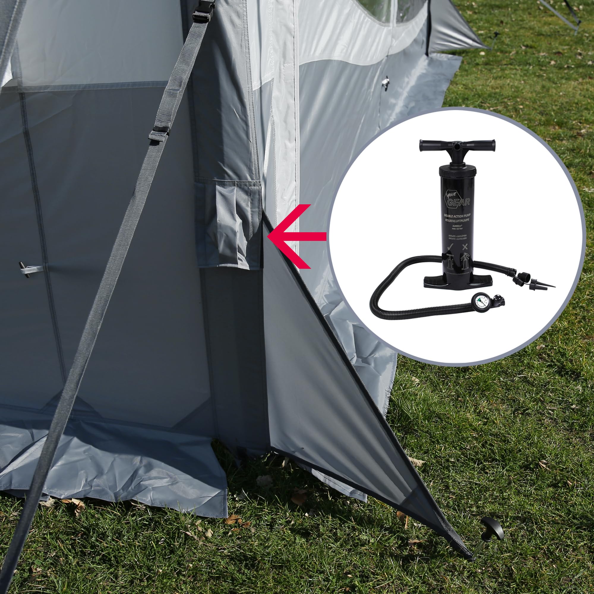 your GEAR Brela Air 360 – Tienda de campaña de aire para Hobby Beachy Caravan – Parasol y toldo para caravana con listón – UV 50+ (para Beachy 360)