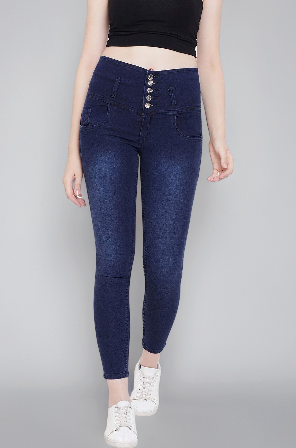 Women's Stretch Fit High Rise Denim Stretchable High Waist Jeans