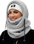 Masque de ski en polaire Balaclava pour hommes Femmes Masques de visage d'hiver Écharpe à capuche à capuchon anti-vent Chapeau temps froid Cou Warmer