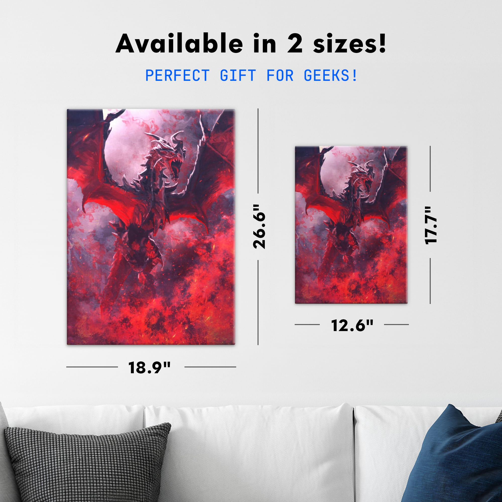 Displate Metal Poster The Elder Scrolls The World Eater Wandbild L | Magnetische Befestigung Wandposter. Wanddeko, Metall Wandkunst, Wanddekoration im Wohnzimmer in Schlafzimmern & Büros.