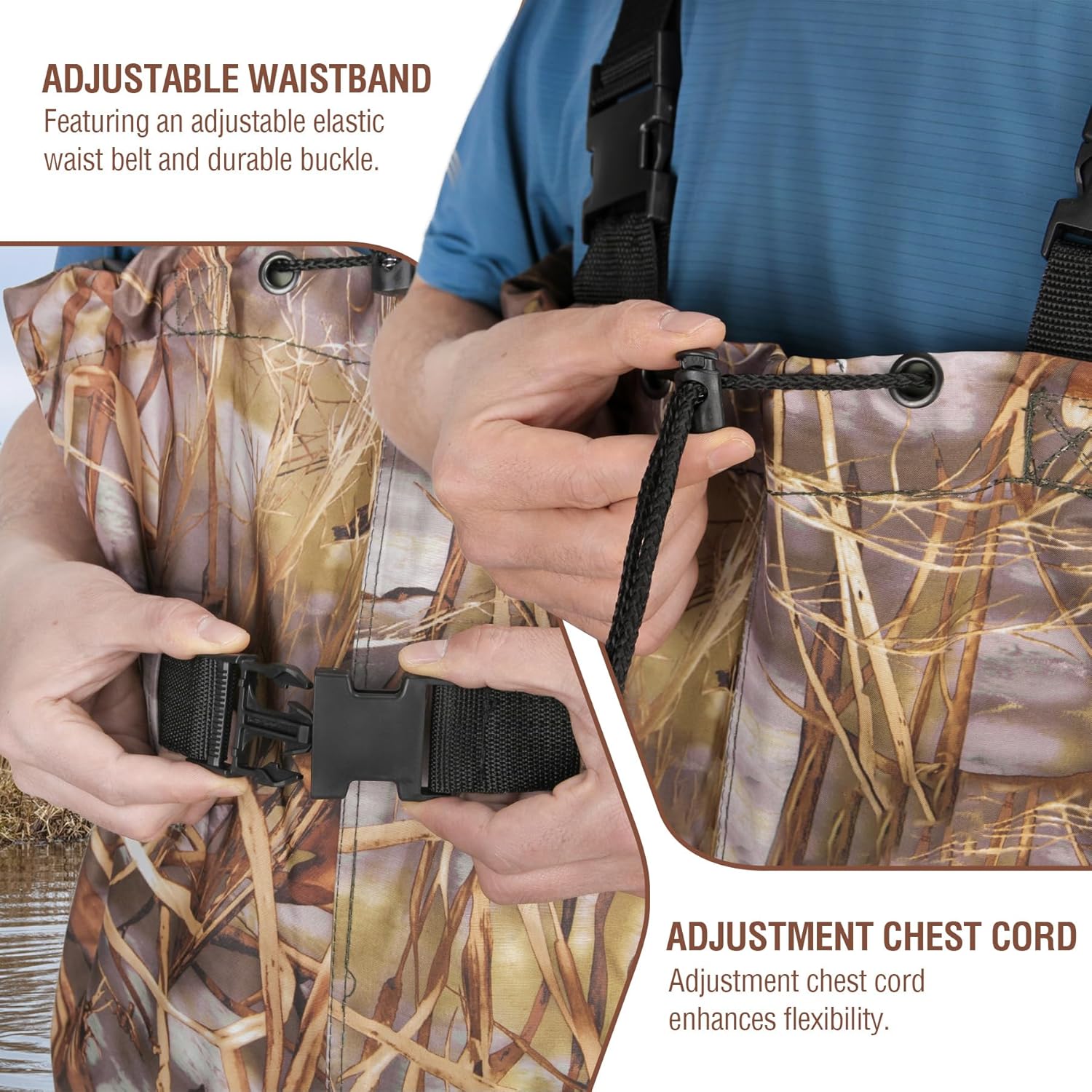 Fishing Waders for Men with Boots, Nylon/PVC Waterproof Bootfoot Chest Waders for Fishing Hunting