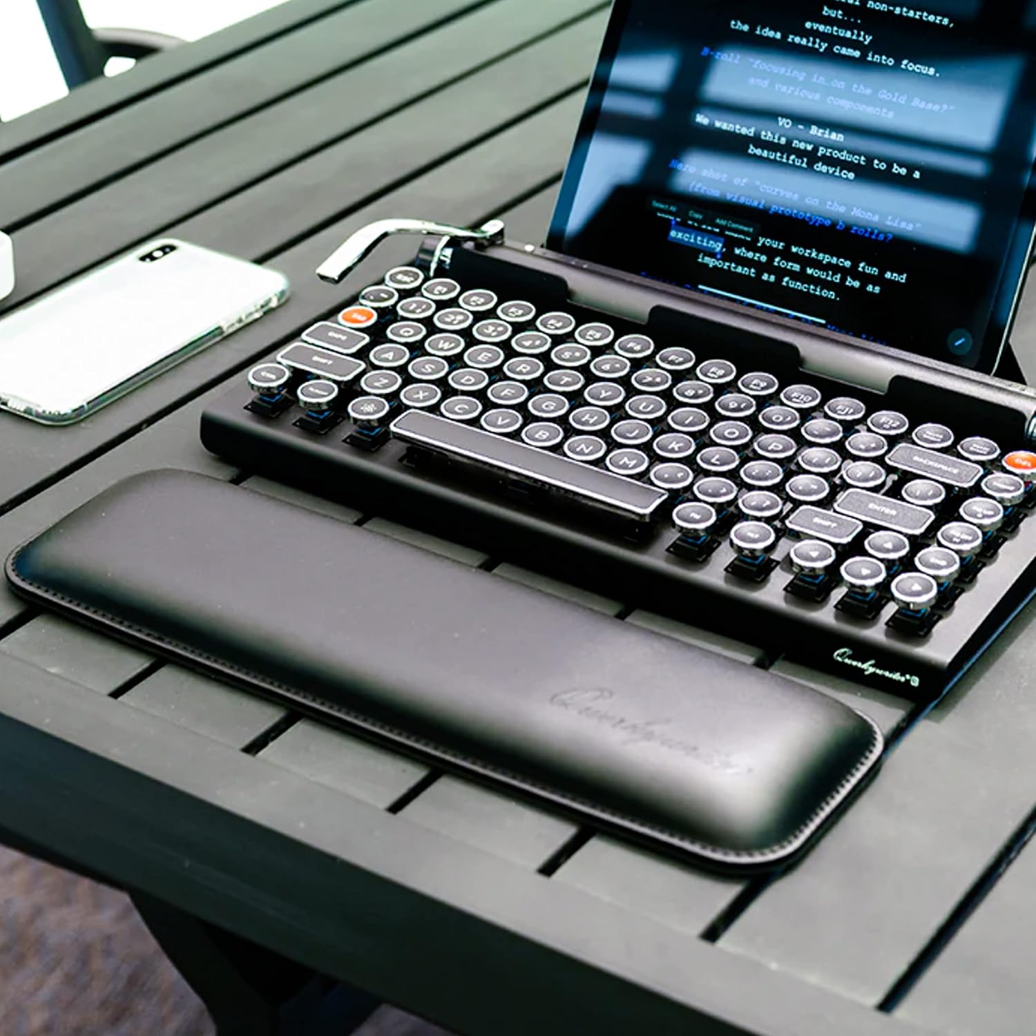 QWERKYTOYS Qwerkywriter Official PU Leather Wrist Rest 13x4 inches Doesn't Include Keyboard