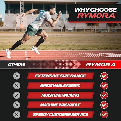 Miniatura 5 de Rymora - Pernera de compresión unisex, soporte para pantorrilla y alivio del dolor de piernas calcetines cómodos y seguros sin pies