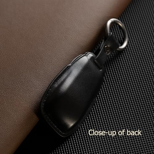 Miniatura 5 de Smyfob Funda de cuero para llavero de automóvil, color marrón, compatible con Mercedes Benz, Marrón