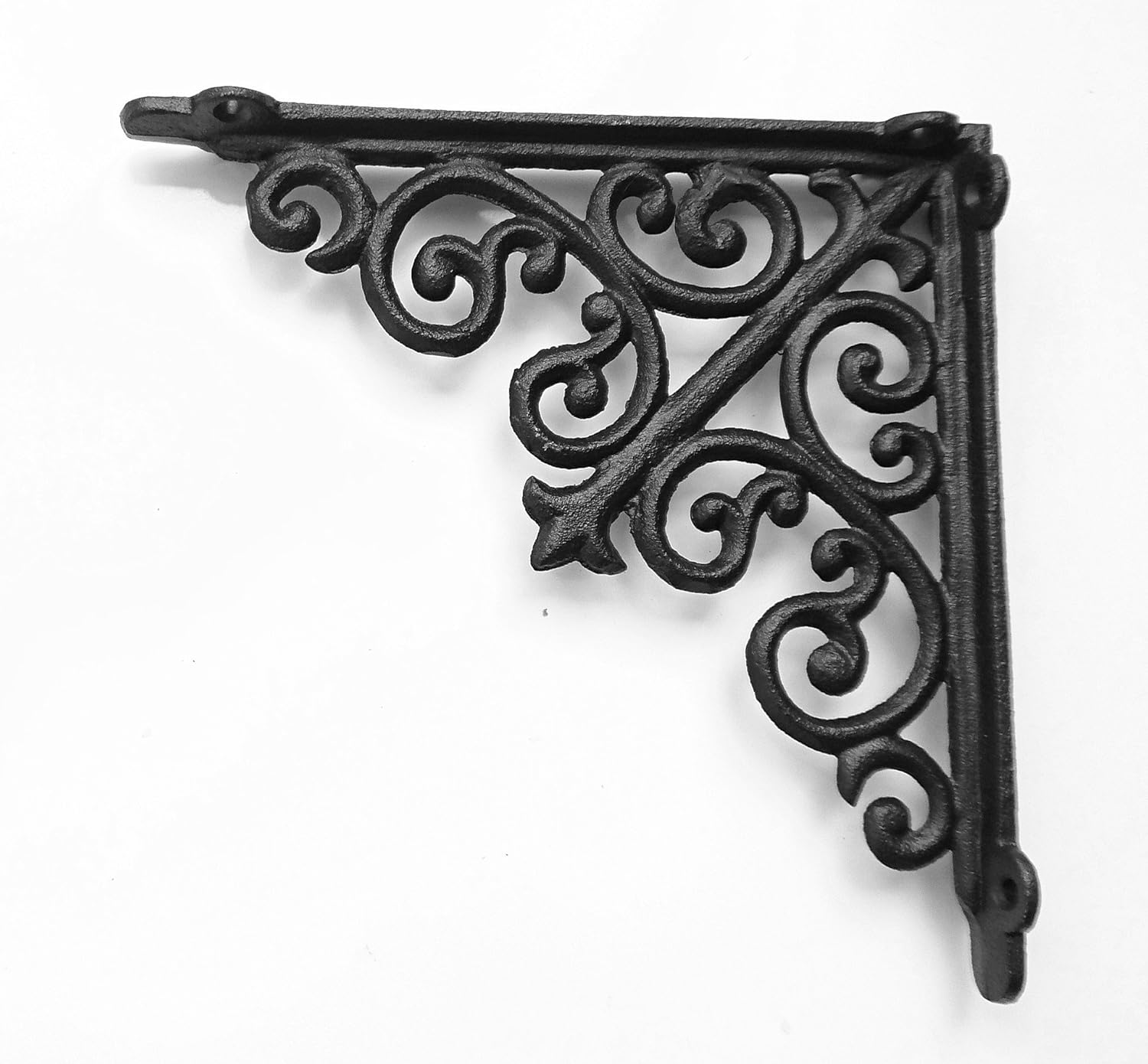 Spring life Cast Iron Ornate Shelf Bracket 20.5cm x 20.5cm in 3 colours (Black), 20.5cmX20.5X3.5cm