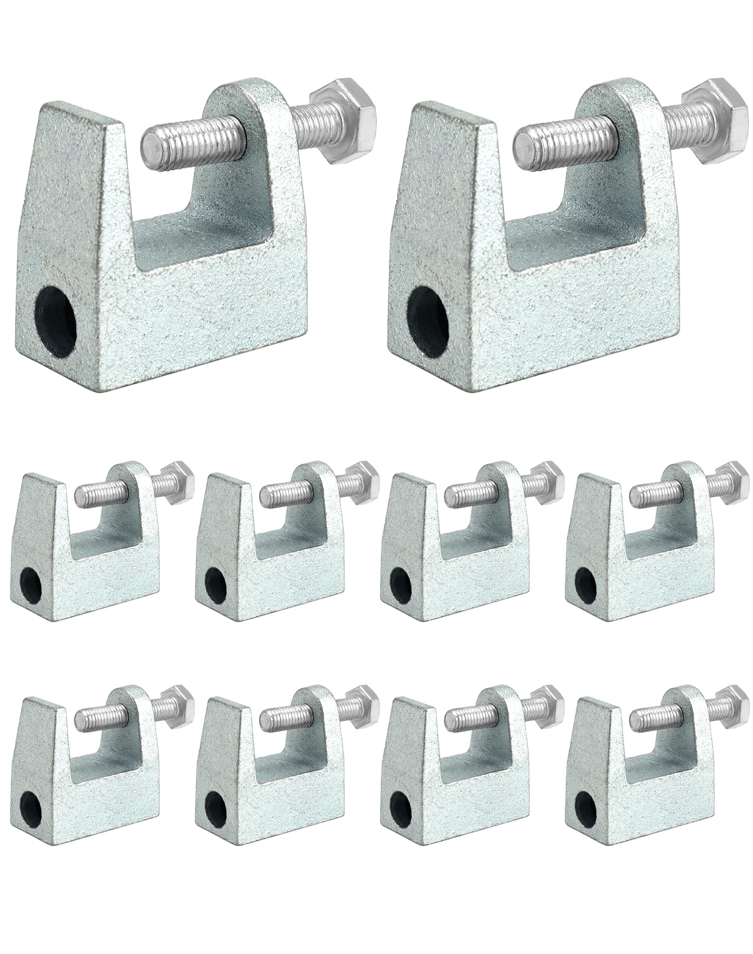 QWORK® 10 piezas soporte de abrazaderas para vigas, acero galvanizado, M12 (12 mm), para construcción de puentes, ingeniería de construcción