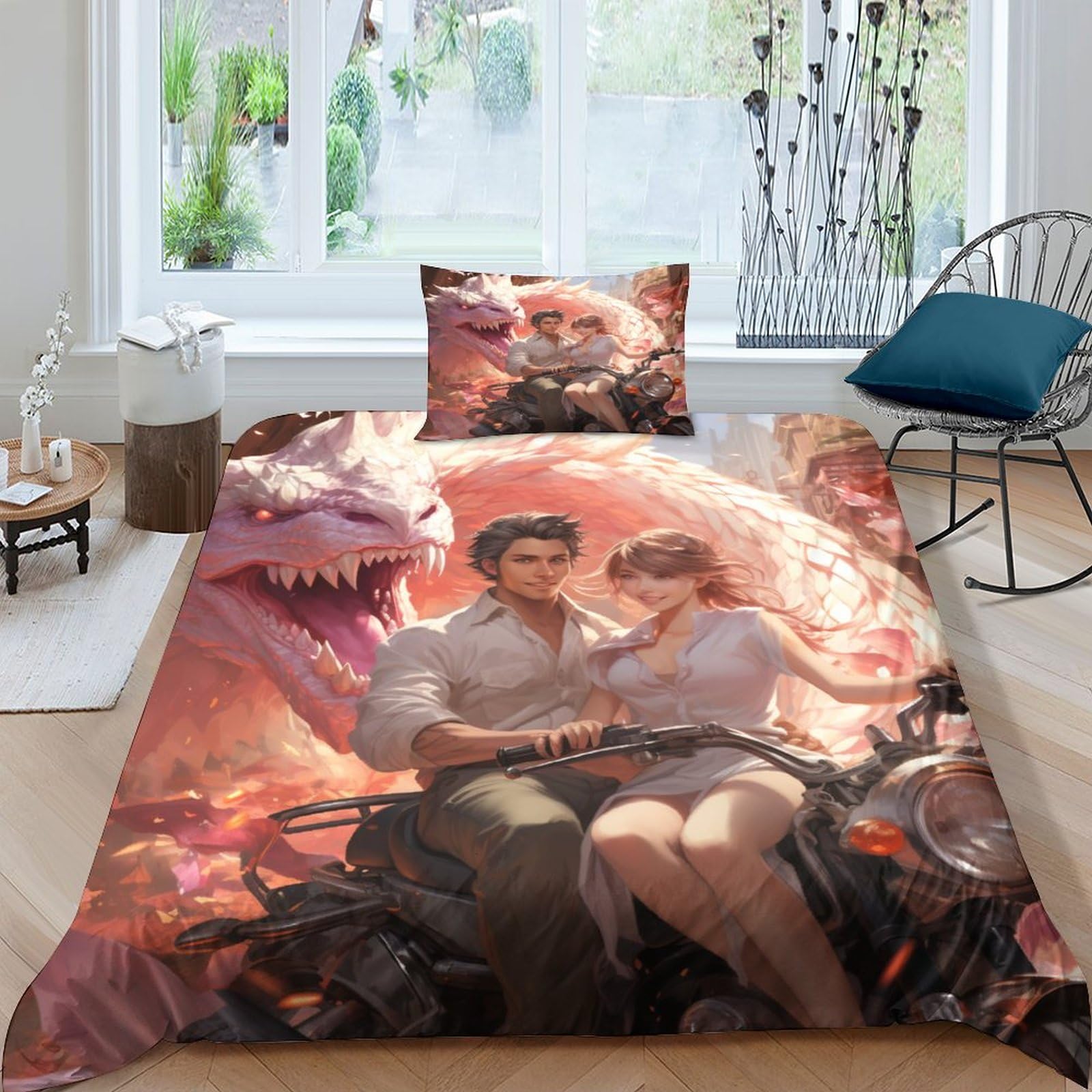 Housses de couettes rose avec motif imprimé pour transformer une chambre de fille avec douceur