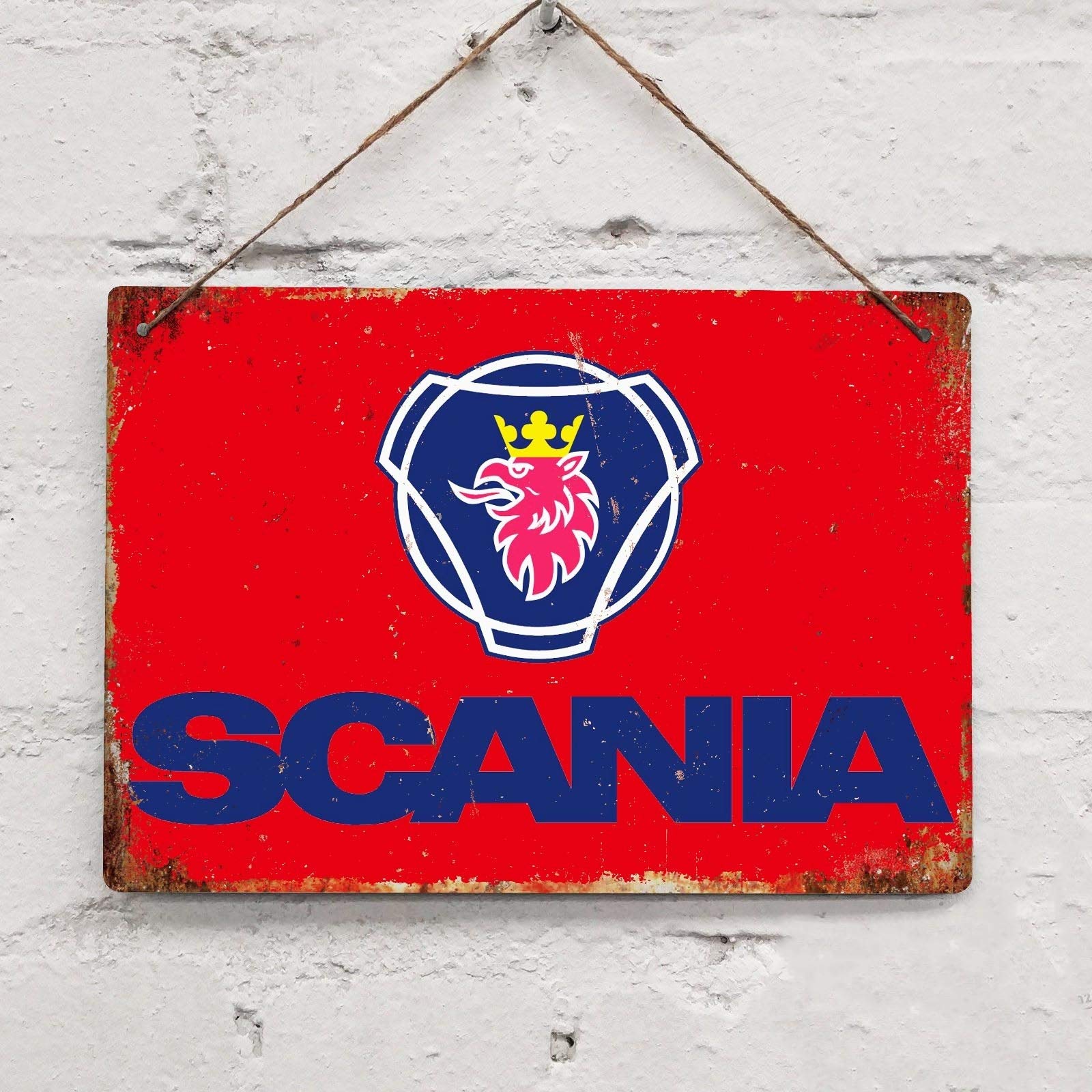 Biopracess Vintage Scania Truck Tin Sign Metal Decor Metal Sign Wall Metal Tin Sign 8x12 inches