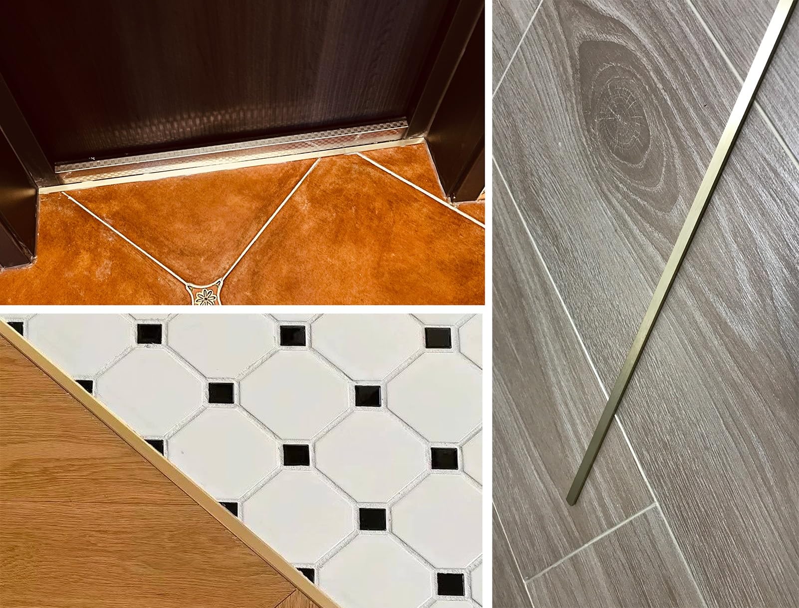Türschwellenleiste – langlebige Einfassungsverkleidung für flache Böden, Übergangsstange von Holz zu Fliesen, Spaltabdeckung, elegante Wohnkultur