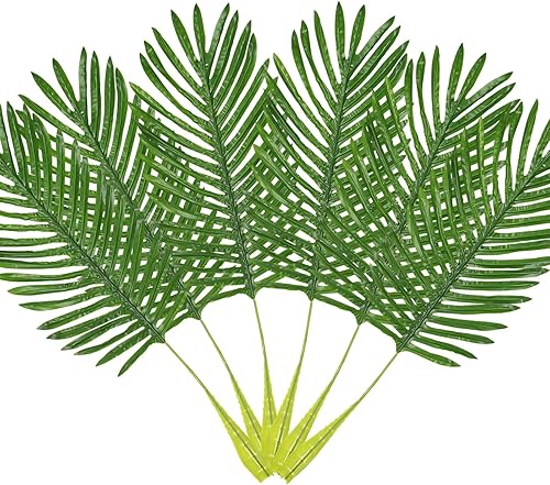 BUMMRXY 6 tallos de hojas de palma artificiales, tallos de palma falsos para domingo de palma, arreglos florales, bodas, fiestas, centros de mesa,