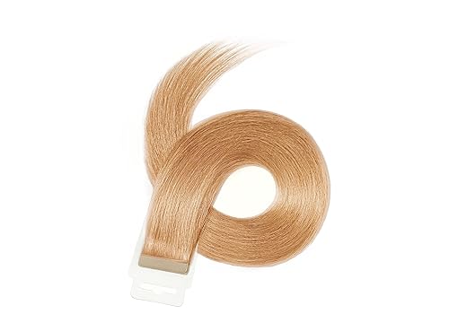 Miniatura 2 de Extensiones de cabello Remy 100% humano con cinta adhesiva, #17 rubio miel claro, 12 pulgadas, 20 unidades por unidad