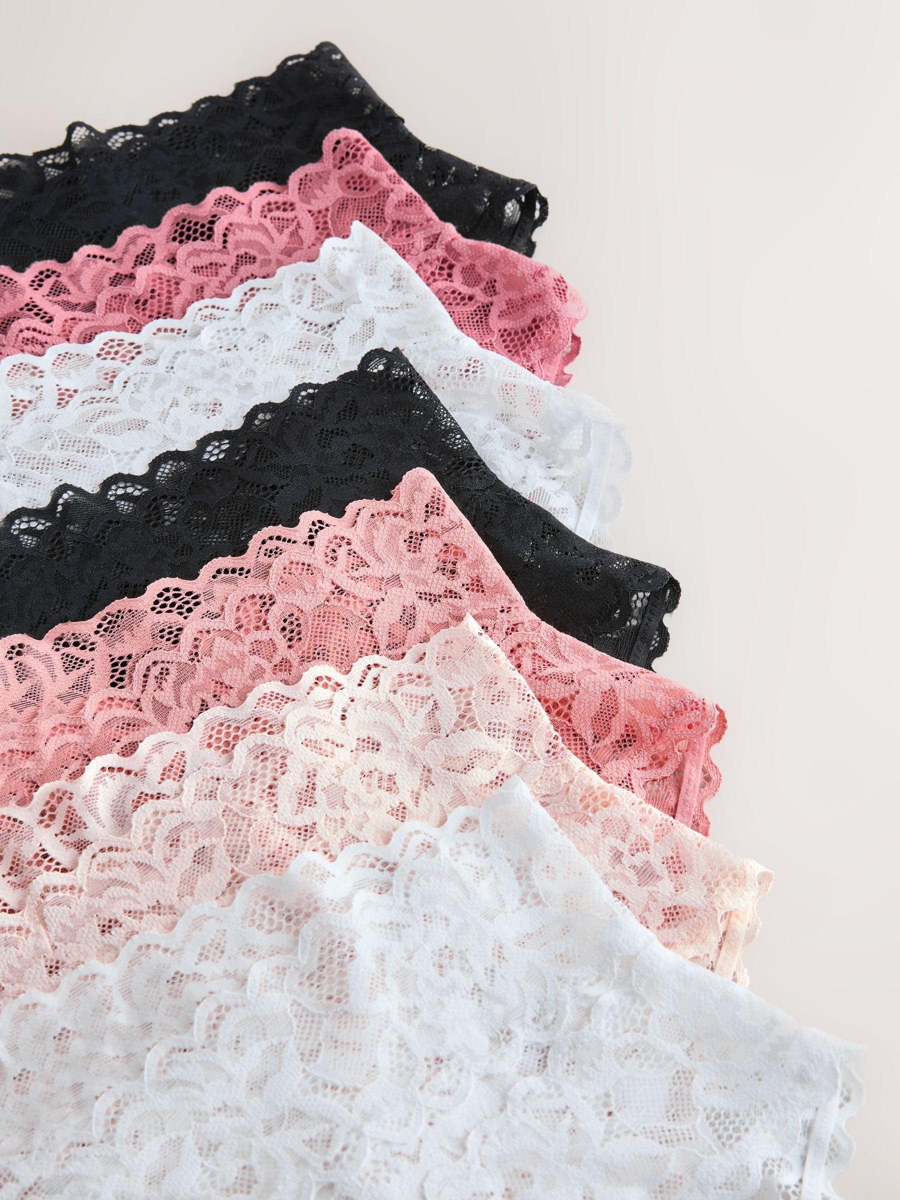 NEXT Mujeres Pack de 7 Braguitas de Encaje de Pernera Alta