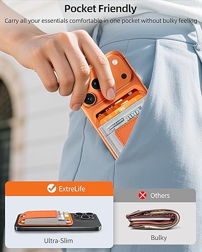 Miniatura 137 de ExtreLife Magsafe Wallet, cartera magnética más fuerte para iPhone 17/16/15/14/13/12, para tarjetero Magsafe con 2 ranuras para tarjetas, bloqueo