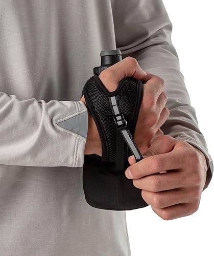 Miniatura 6 de Nathan Correr de mano rápido apretado. Correa de mano ajustable sin agarre. 12oz  18oz  Aislado. Botella de agua de hidratación reflectante. (18oz,