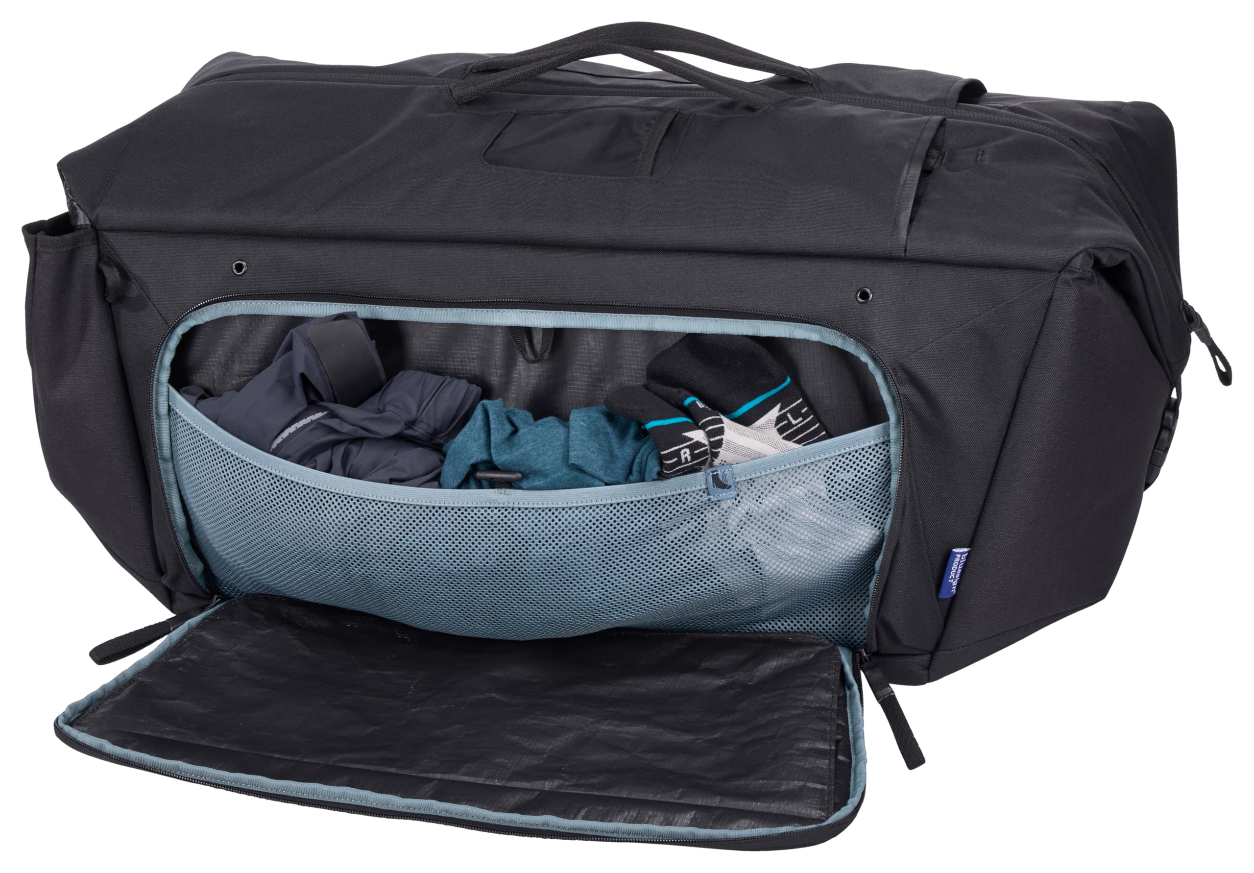 Thule RoundTrip MTB Duffel 70L, se Adapta a Equipo de Descenso y más, Paneles divisores Ajustables, organización de artículos pequeños, Correas de Mochila integradas