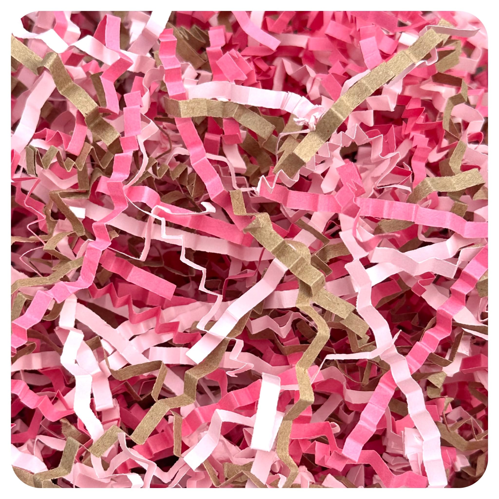 ShredAstic ® Sweetheart Mix II Shredded Paper Crinkle Cut Zig Zag Pink Shades Kraft Gift Baskets hampers (500 Grams)