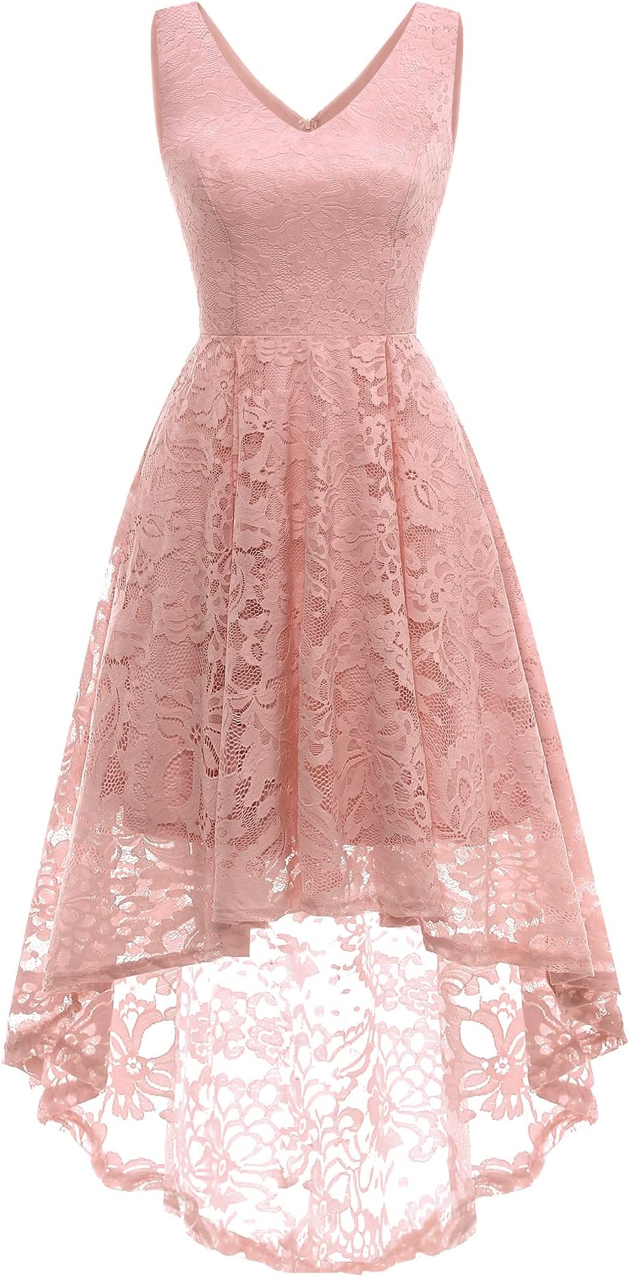 MuaDress Flowy Cocktail Vintage Floral Lace Dress, Sleeveless Formal Wedding Guest Prom Swing Dress