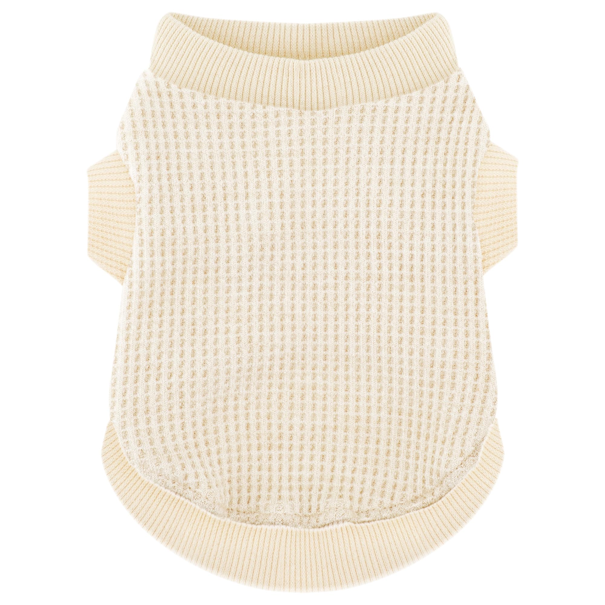 Cozy Lightweight Dog Sweaters Shirt for Small Puppies: Stretchable Beige Tank Top Attire, Perfect for Chihuahuas and Yorkies - Enhancing Comfort and