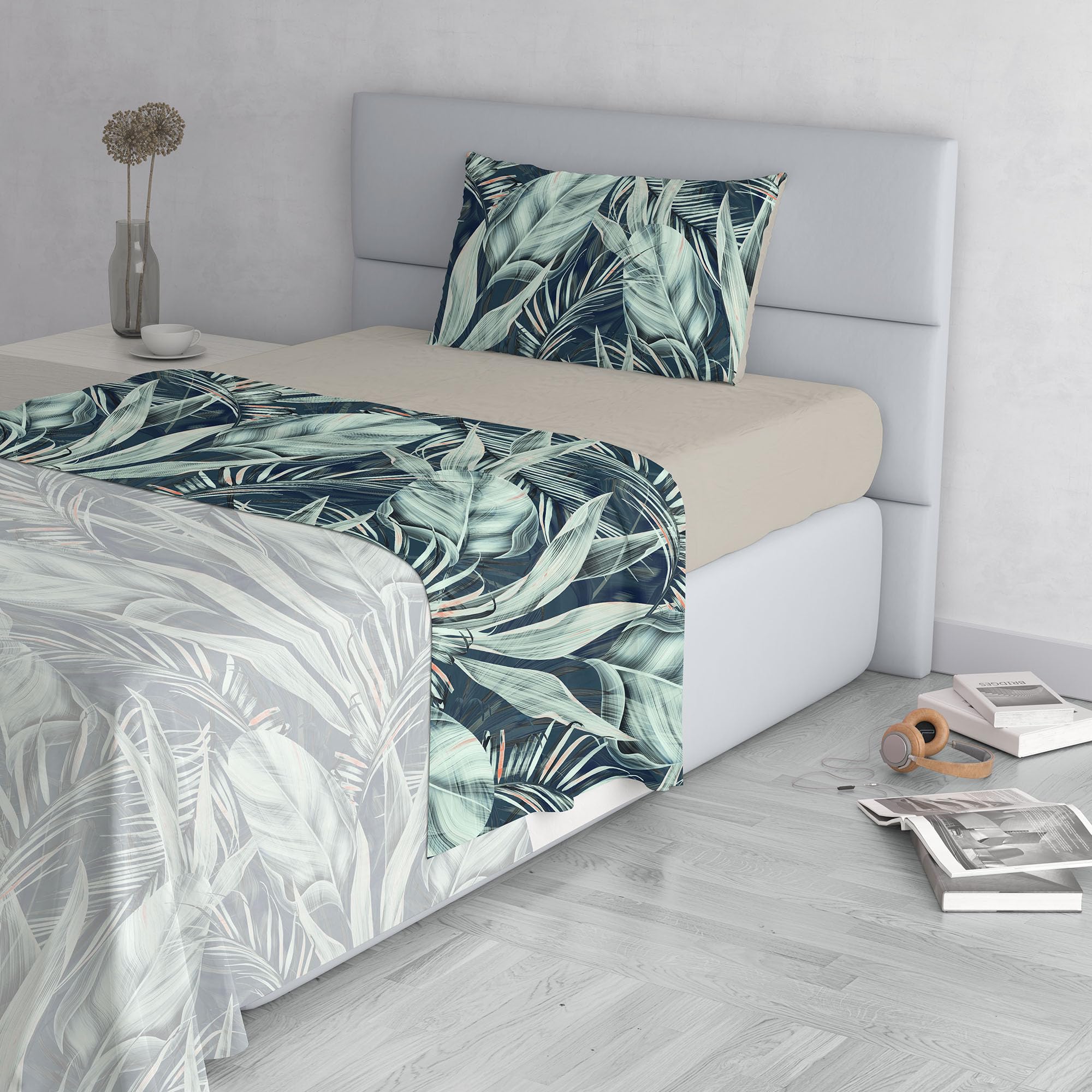 Fashion Bed Sheet Set, Made in Italy, Soft Microfibre Bed Set, Fitted Sheet