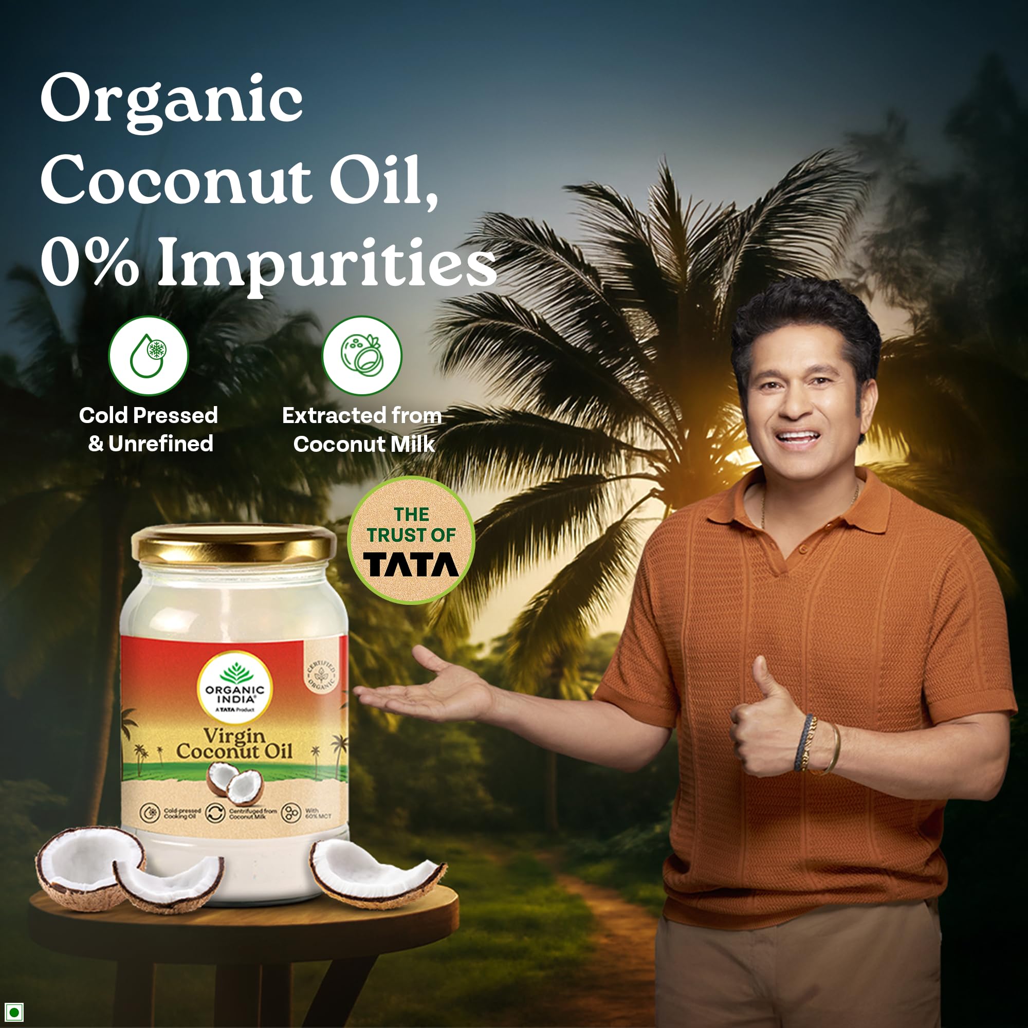 Organic India Virgin Coconut Oil, 500ml | Labs Tested on 250+ Parameters | Certified Organic| Cold Pressed | Extracted from Coconut Milk | Authentic Flavour | Multipurpose Premium Coconut Oil product image 4
