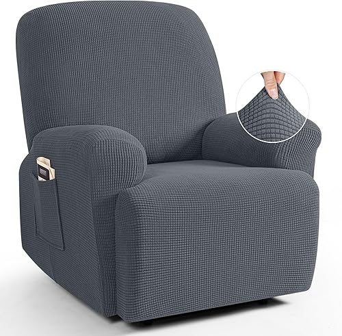 Miniatura 124 de TAOCOCO Fundas para sofá reclinable, 8 piezas, fundas elásticas para sofá grande de 3 asientos, fundas reclinables, protector de muebles con patrón
