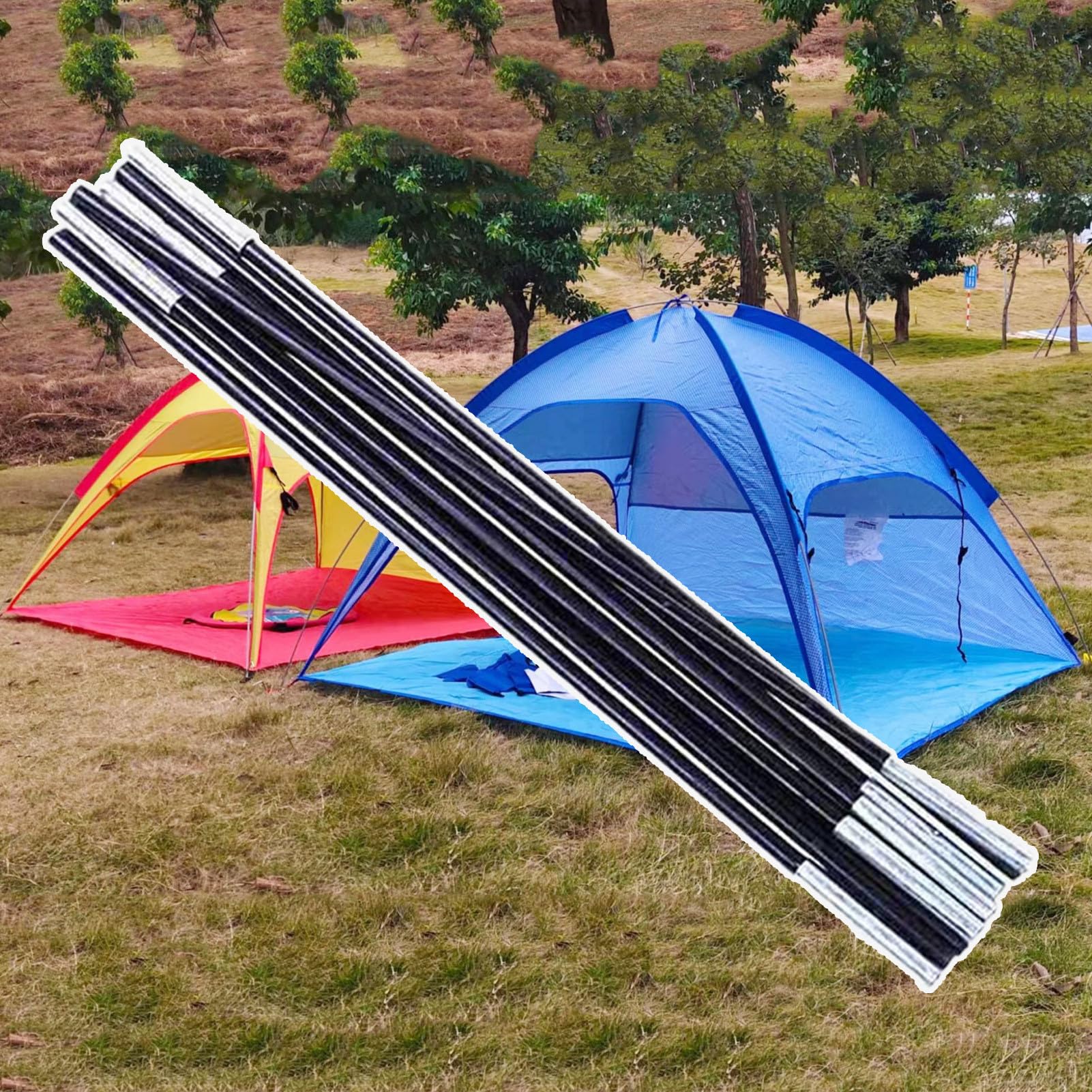 Sostituzione dei pali della , pali di sostituzione della ,Pole da per escursioni e campeggio - Attrezzatura da campeggio regolabile portatile e flessibile per avventure di caccia all'aperto in spiaggi