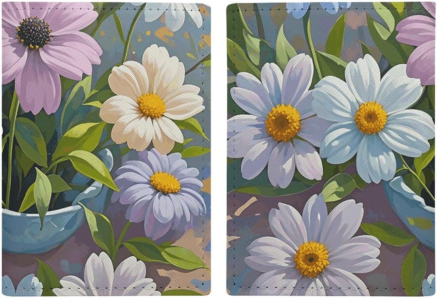 Color Flower Painting Passport Holder Portable Passports Cover with Card Slot Passports Protector Passport Wallet