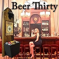 Vista 2 de Beer Thirty Wall Mounted Bottle Opener and Cap Catcher- Handcrafted by a Vet - 100% Solid Pine, 34" Thick - Rustic Bottle Opener Sign and Bucket