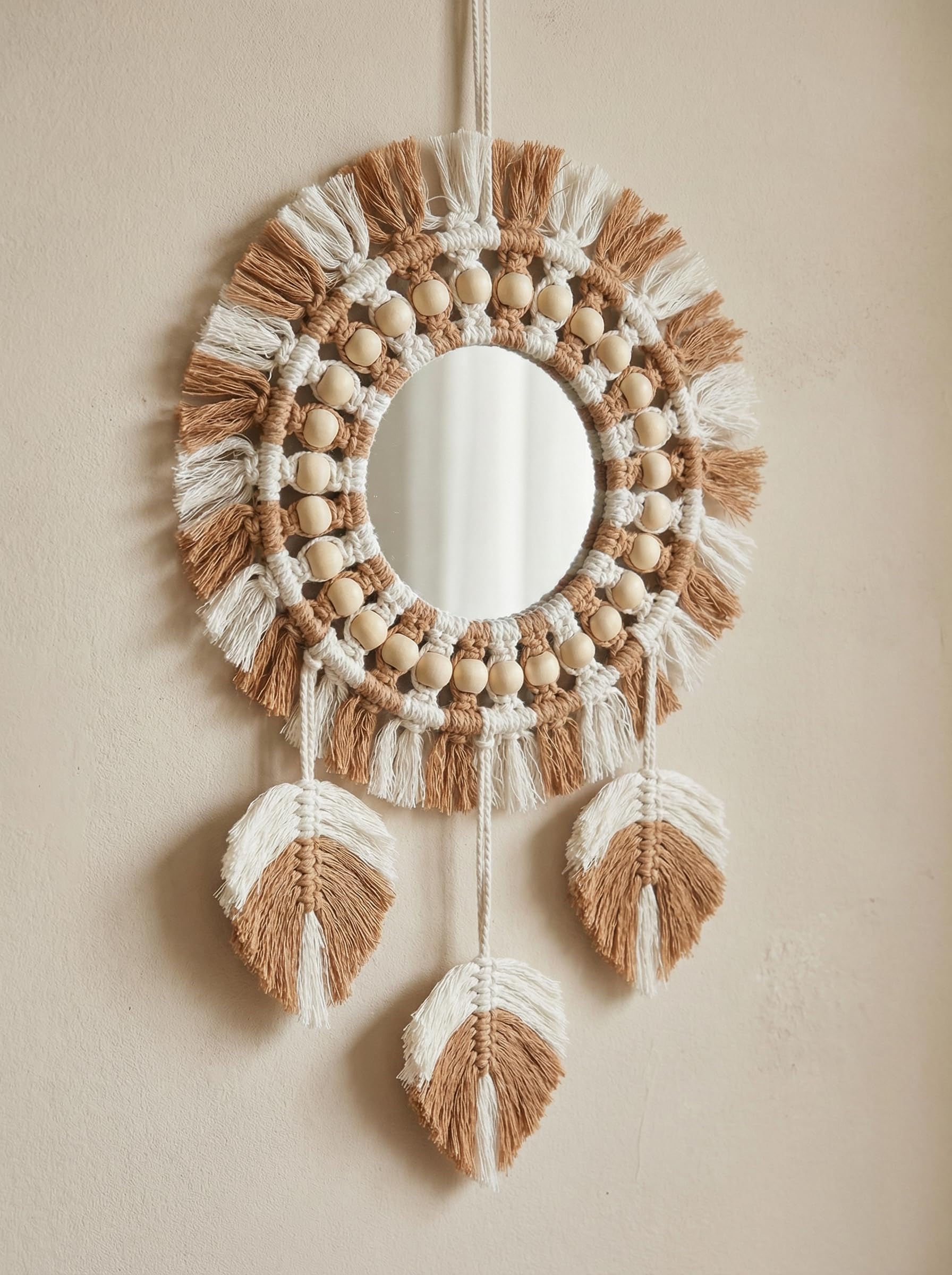JH Gallery Macrame Wall Hanging - White Leaves -14