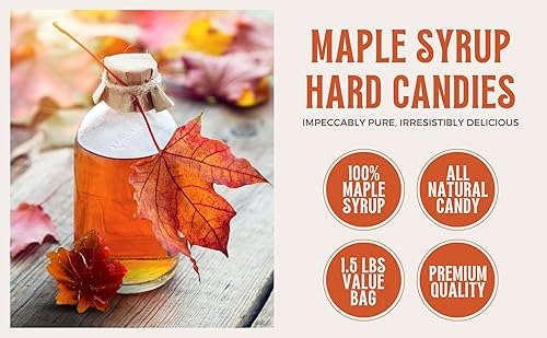 Miniatura 5 de Caramelo de gota de jarabe de arce real, caramelo duro de gota de arce, bolsa de 1.5 libras, caramelo de azúcar de arce, caramelo de jarabe de arce,