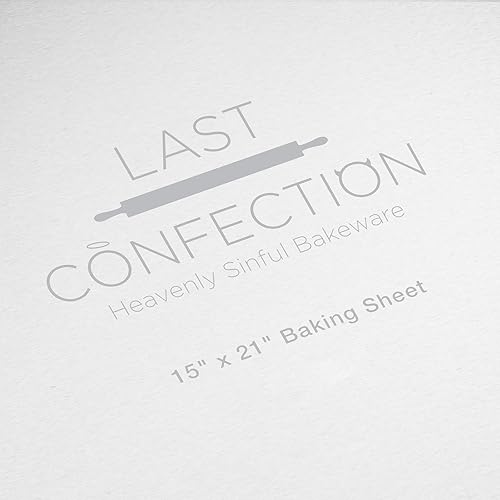 Miniatura 5 de Last Confection 12 bandejas para hornear galletas de 15 x 21 pulgadas, bandejas de aluminio con borde para gelatina, bandejas de tres cuartos