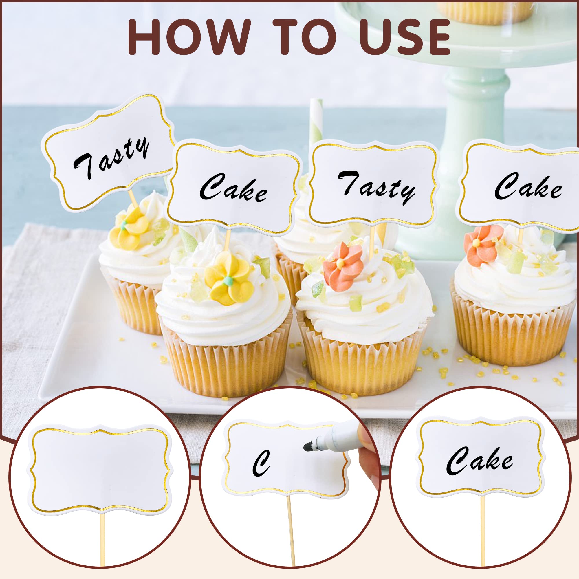 Solid Black Toothpick Flags, Writable Mini Toothpick Flags,Toothpicks