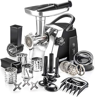 STX International Turboforce Cadet 2000 Series Electric Meat Grinder | 6-in-1 Powerful Home Use | Slicer/Shredder/Grater | Sausage Stuffer | Kubbe Maker | 4 Grinding Plates & More Included