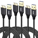 Besgoods USB 3.0 Micro Cable, 3-Pack 6ft Super Speed USB 3.0 Cable A Male to Micro B Charger Cable Compatible for Samsung Galaxy S5, Note 3, External Hard Drive and More - Black