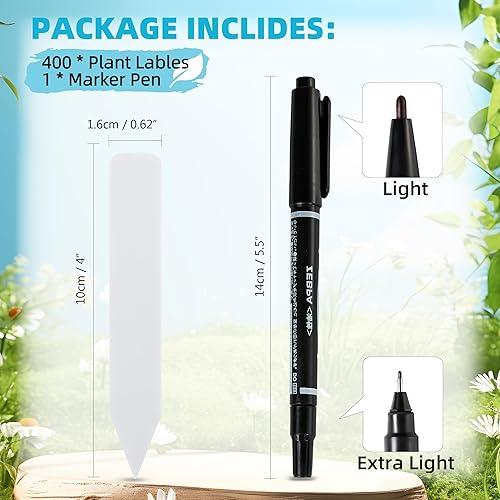 Miniatura 2 de Etiquetas de plantas de 4 pulgadas, 400 unidades, etiquetas de plástico para nombre de plantas de semillero, etiquetas de jardín, etiquetas de